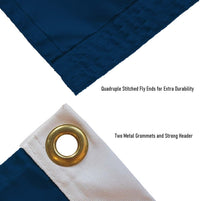 Thumbnail for Durable nylon 3x5 Dallas Cowboys flag with official team logo, blue and white colors, by Atlantic Flag & Pole Inc.