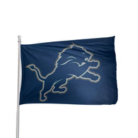 Thumbnail for Official Detroit Lions NFL flag, durable nylon, blue and silver, 3x5 feet, by Atlantic Flag & Pole Inc.