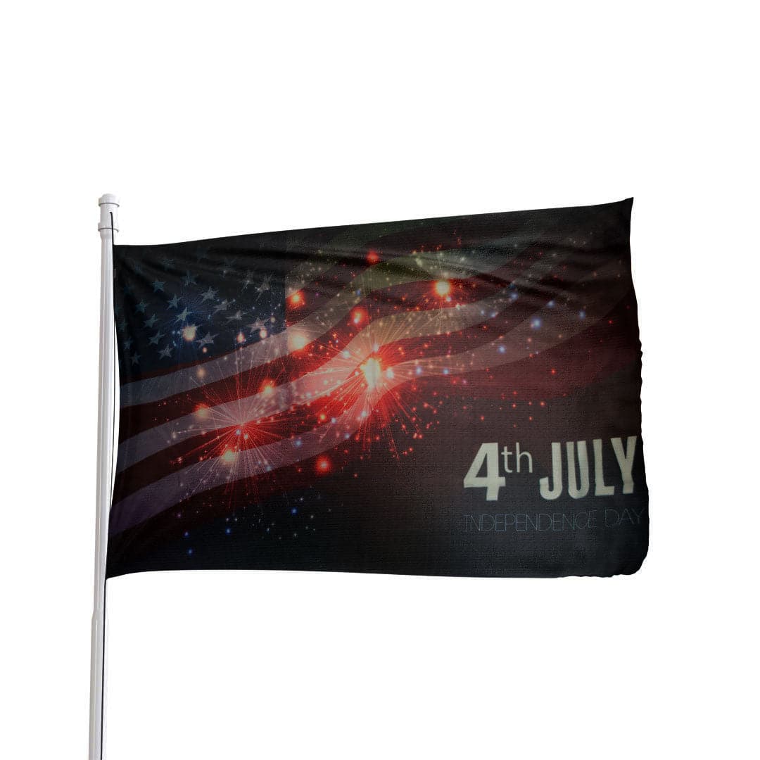Red, white, and blue July 4th flag, 3x5 feet, made of durable 200 denier nylon by Flag Source