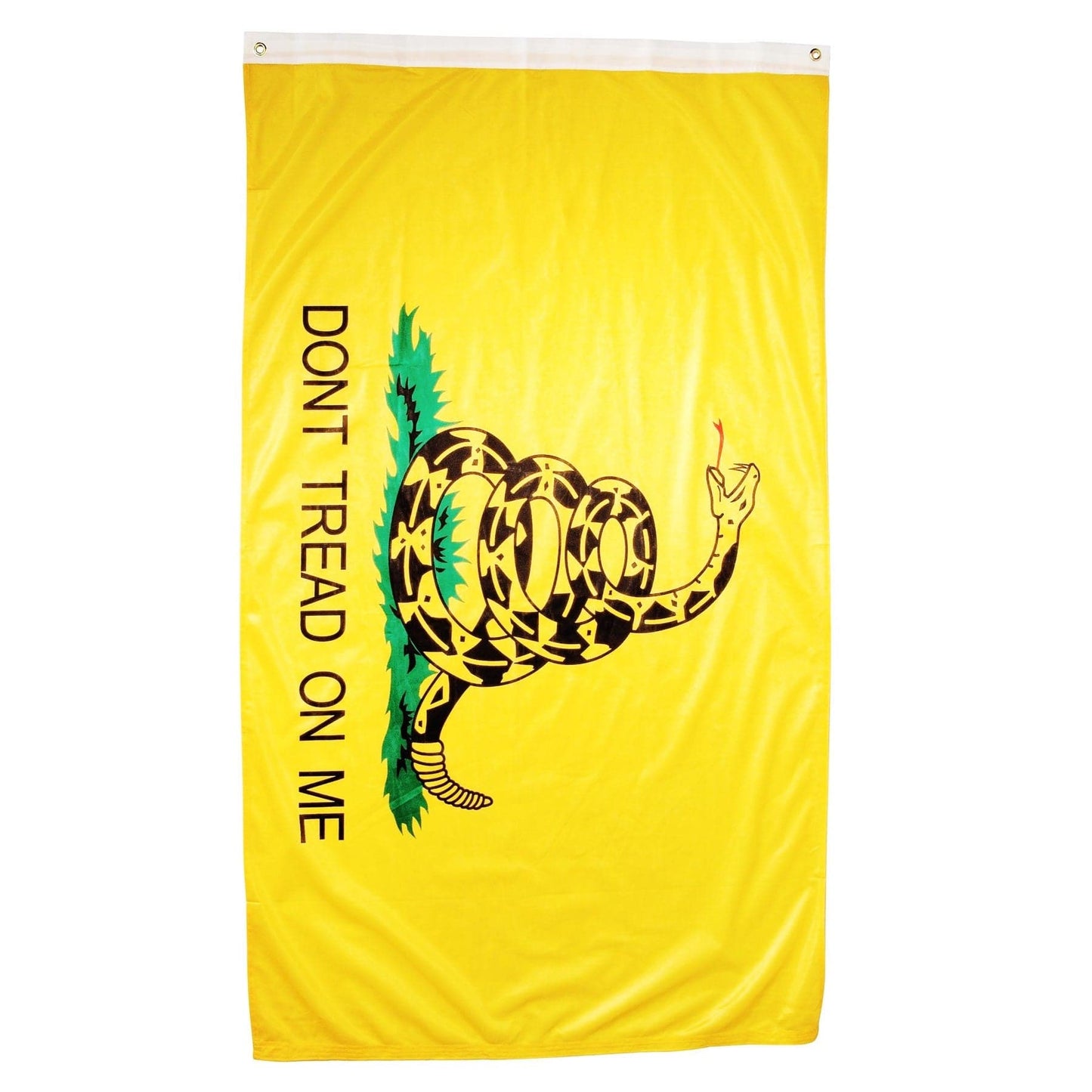 3x5 Gadsden Flag with yellow rattlesnake and 'Don't Tread on Me' text by Atlantic Flag & Pole, American made