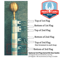 Thumbnail for Gold Third Flag Attachment Set For Telescoping Flagpoles