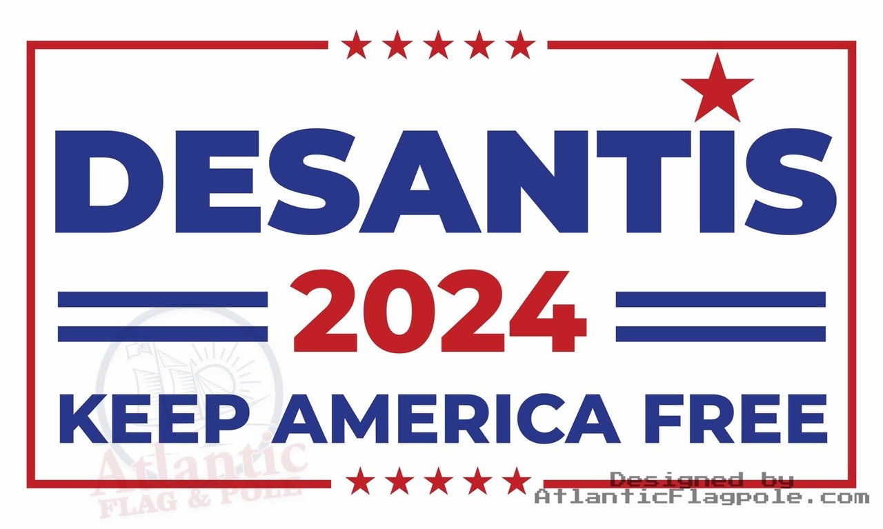 DESANTIS 2024 KEEP AMERICA FREE  2024 Flag White 3' x 5' Size