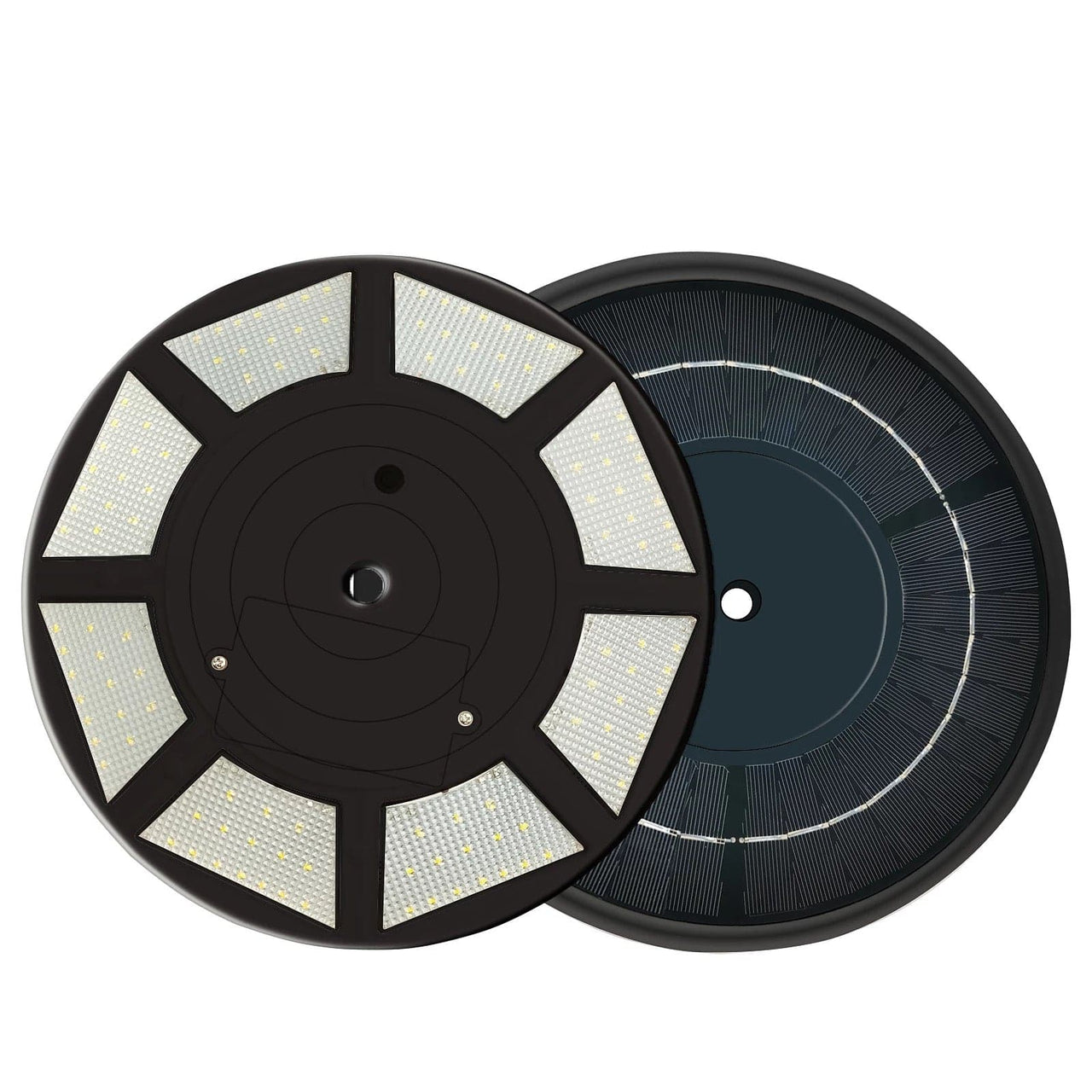 2200 lumen solar flagpole light with 240 LED array, black design, by Atlantic Flagpole.