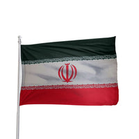 Thumbnail for Atlantic Flag & Pole Iran flag with green, white, and red stripes featuring emblem in center