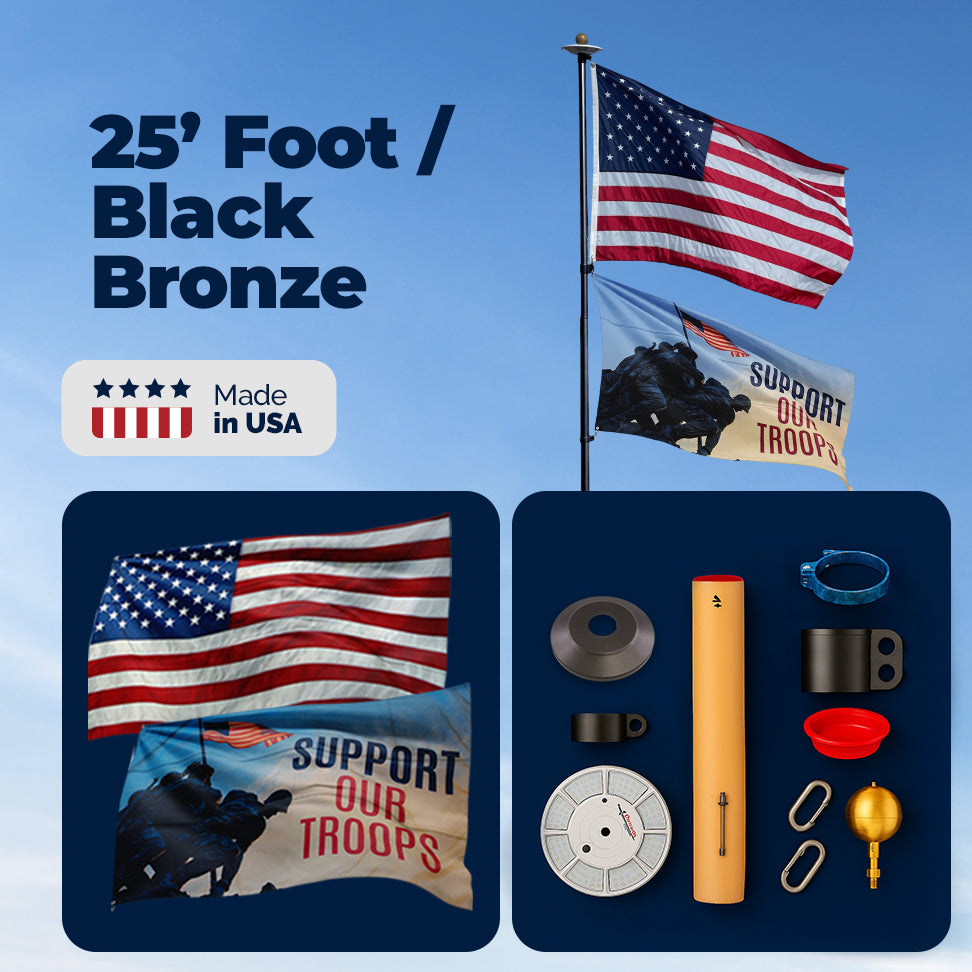 Skip Bedell Memorial Day Telescoping Flagpole Package Deal