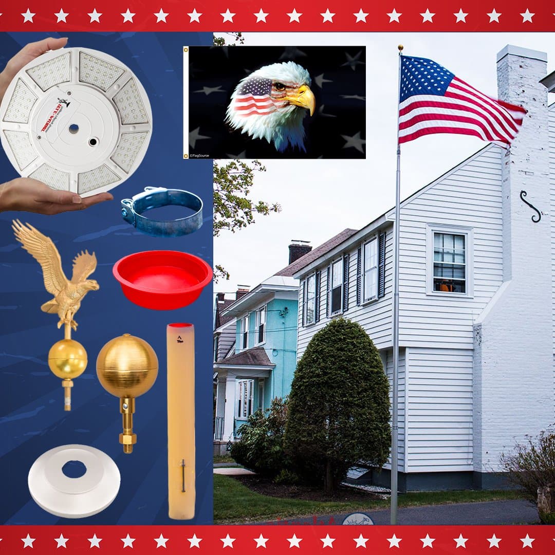 Silver 25' flagpole from Atlantic Flag & Pole Inc. with sturdy construction and sleek design.