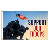 Thumbnail for Support Our Troops Flag With Soldiers Planting American Flag 3x5 Flag