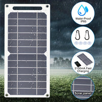 Thumbnail for 1Pc Portable USB Foldable Solar Panel - Waterproof Folding Solar Panels for Mobile Phone Battery and Tablets Charger, and for Outdoor Camping Home