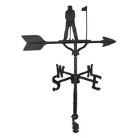 Thumbnail for Black golfer with putter golfing on top of a weathervane with a flag image