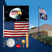 Thumbnail for Skip Bedell July 4th Telescoping Flagpole Package- 20' Black Bronze
