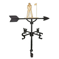 Thumbnail for Gold golfer with putter golfing on top of a weathervane with a flag image