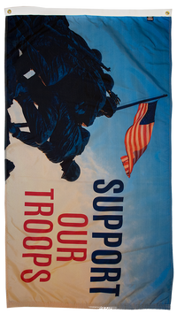 Thumbnail for Support our troops flag with soldiers front
