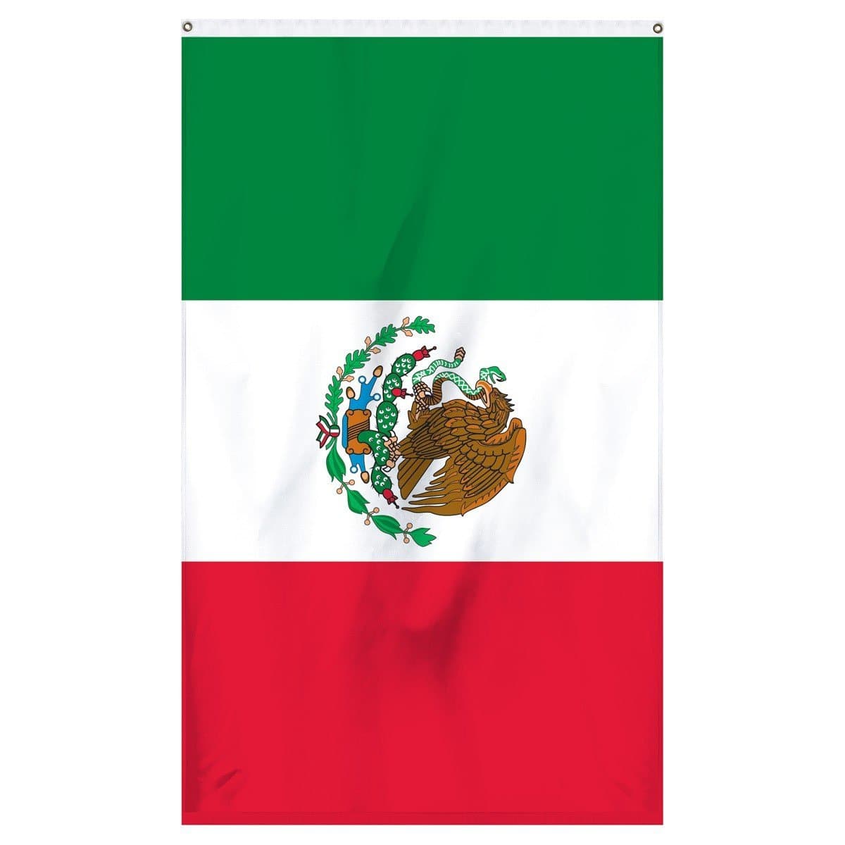 The national flag of Mexico for sale for flagpoles, parades, and collectors of international flags.