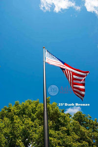 Thumbnail for Telescoping Flagpole With Free American Flag Securi-Shur Anti-Theft Locking Clamp And Lifetime Guarantee 25 Foot / Dark Bronze American Made
