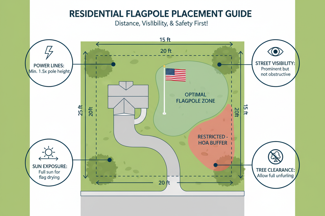 Flagpole Placement Guide: HOA Rules, Property Lines, and Optimal Positioning