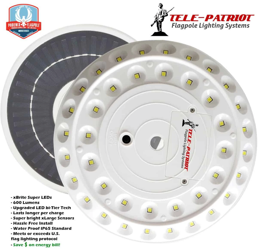 the tele-patriot solar flagpole light picture of product