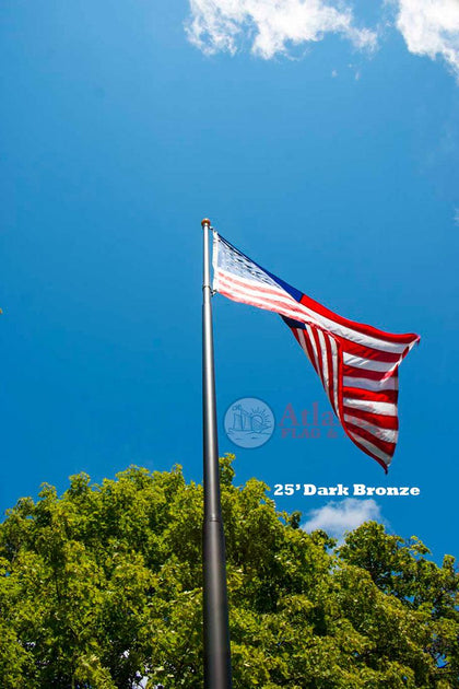 Dark bronze telescoping flagpole for professional installations