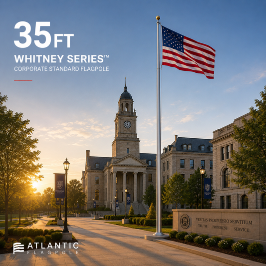 35ft Whitney Series commercial aluminum flagpole — Atlantic Flag & Pole American-made