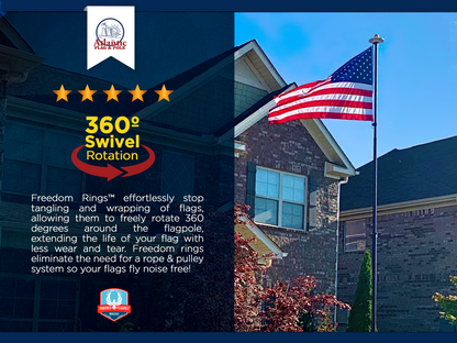 Atlantic Flagpole 15' silver telescoping flagpole with Veteran's Day bundle accessories