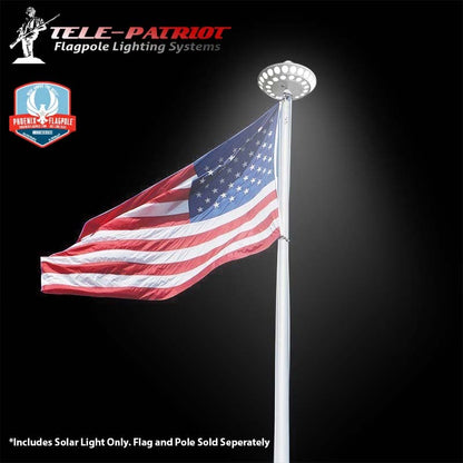 Atlantic Flagpole TelePatriot 600 Series solar light, 600 lumen, IP65 waterproof with ABS material housing