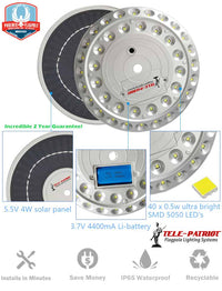 Thumbnail for Atlantic Flagpole TelePatriot 600 Series solar light with 600 lumens, ABS material, and 18-month warranty