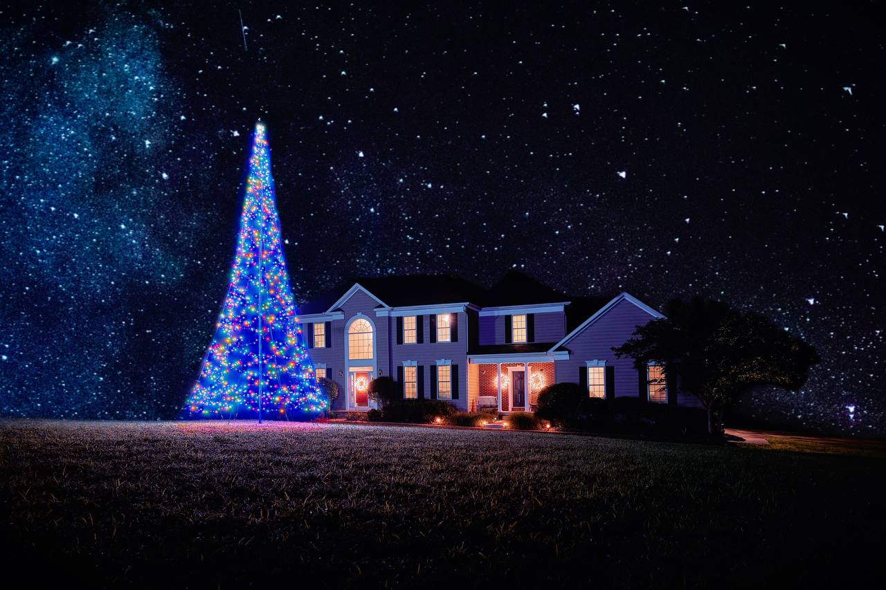 Patriot Glo Flagpole Christmas Tree Light Kit