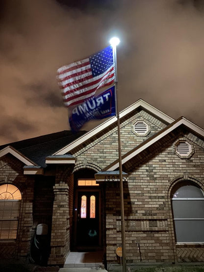 Atlantic Flagpole TelePatriot 600 Series solar light, 600 lumens, IP65 rated, ABS material, designed for 360-degree illumina