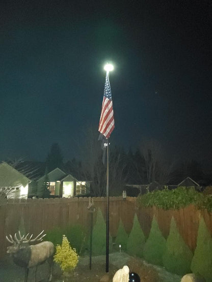 White Atlantic Flagpole TelePatriot 600 Series Solar Light with 600 lumens and IP65 rating