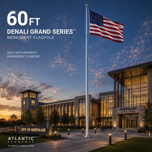 60ft Denali Grand Series monument aluminum flagpole — Atlantic Flag & Pole American-made