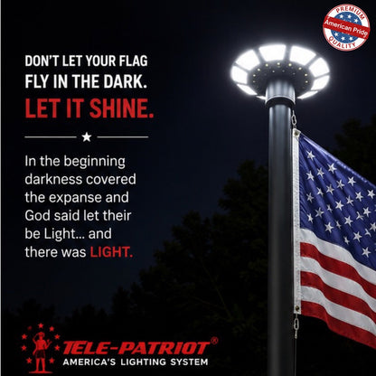 2200 Lumen Solar Flagpole Light | TelePatriot Phoenix LED System