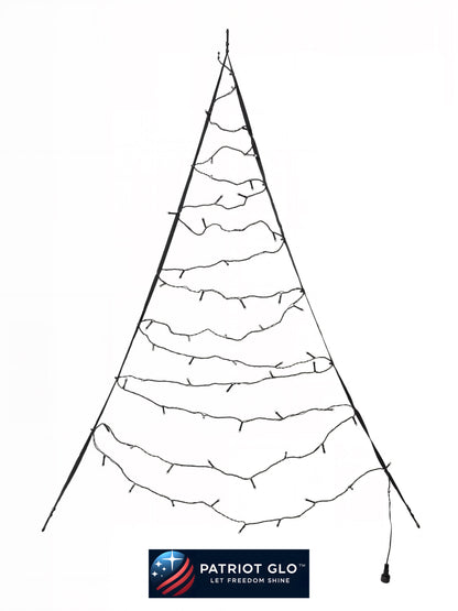 Patriot-Glo LED Flagpole Christmas Tree Replacement Light Strands Webbing | 20ft | 900-1200 LED | Warm White