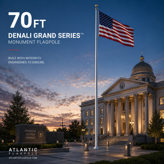 70ft Denali Grand Series monument aluminum flagpole — Atlantic Flag & Pole American-made