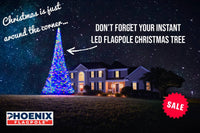 Thumbnail for LED Flagpole Christmas Tree 20-25ft - 900-1500 Lights