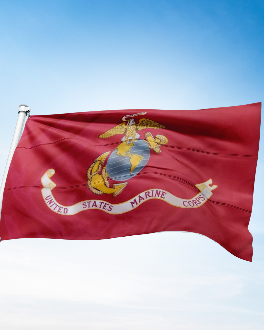 United States Marine Corps DURAFLIGHT flag by Atlantic Flag & Pole, durable fabric with vibrant colors