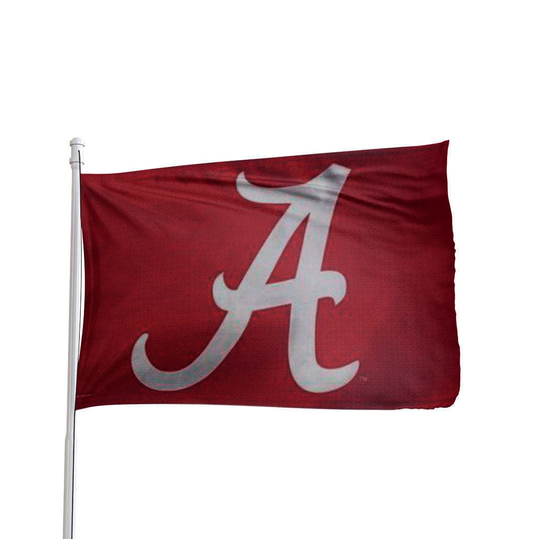 Red Alabama Crimson Tide 3x5 NCAA flag with team logo, officially licensed by Atlantic Flag & Pole Inc.