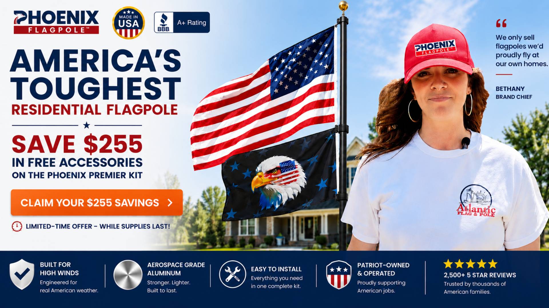 Atlantic Flagpole Phoenix Telescoping Flag Pole Hero Image Banner Home Page