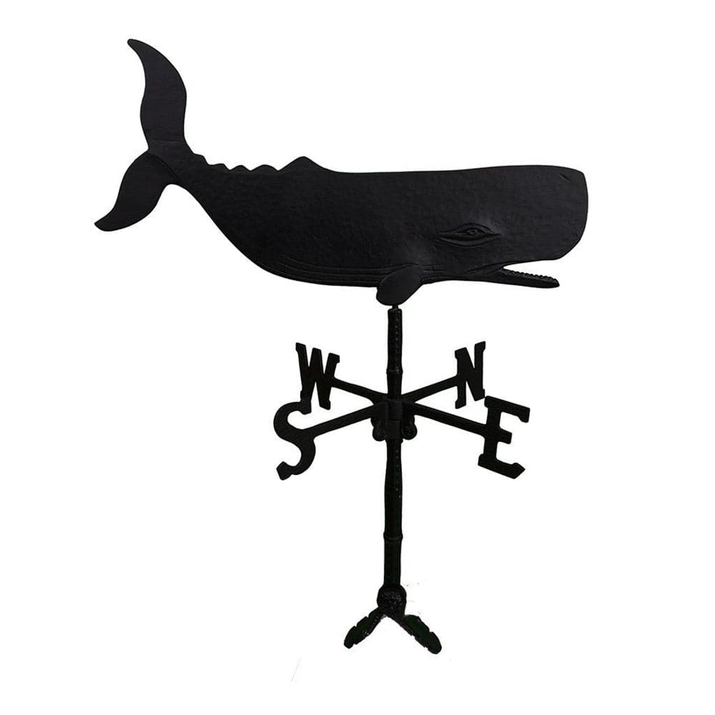 32″ Aluminum Whale Weathervane - Recycled Cast Metal, Made in USA