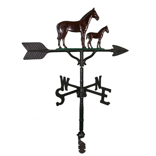brown horse with horse baby weathervane image