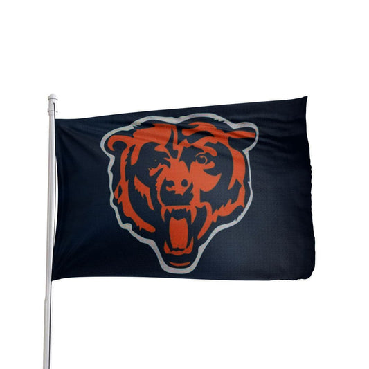 Official Chicago Bears NFL flag, durable nylon, 3x5 size, blue and orange team colors, Atlantic Flag & Pole Inc.
