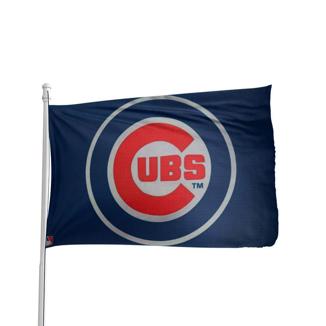 Chicago Cubs 3x5 polyester flag in blue and red, officially licensed MLB by Atlantic Flag & Pole Inc.