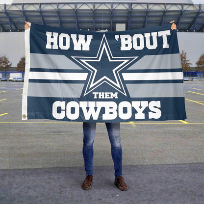 3x5 durable nylon Dallas Cowboys flag featuring team logo and colors, by Atlantic Flag & Pole Inc.