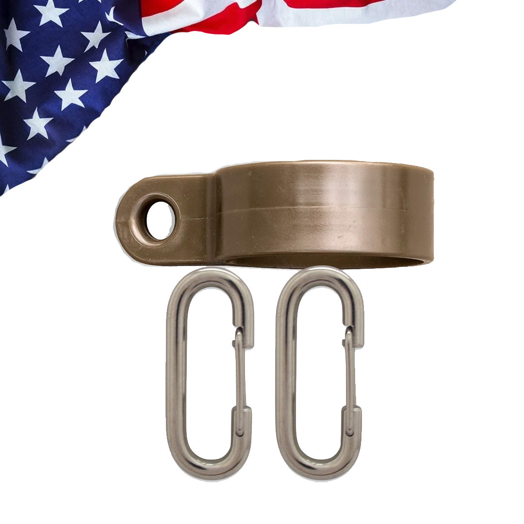 Gold flag attachment set for telescoping flagpoles by Atlantic Flag & Pole Inc.