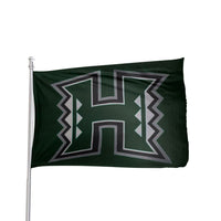 Thumbnail for Hawaii Rainbow Warriors 3x5 flag with bold colors, featuring team logo, by Atlantic Flag & Pole Inc.