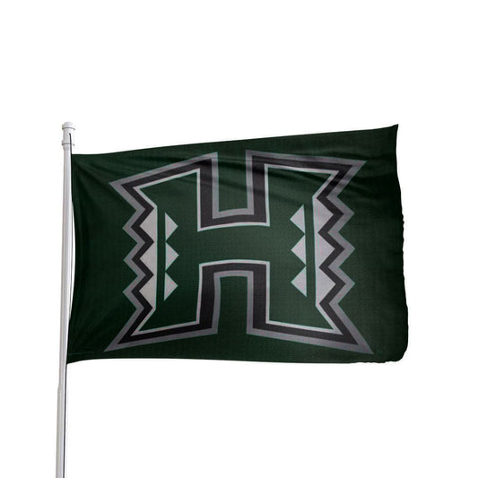 Hawaii Rainbow Warriors 3x5 flag with bold colors, featuring team logo, by Atlantic Flag & Pole Inc.