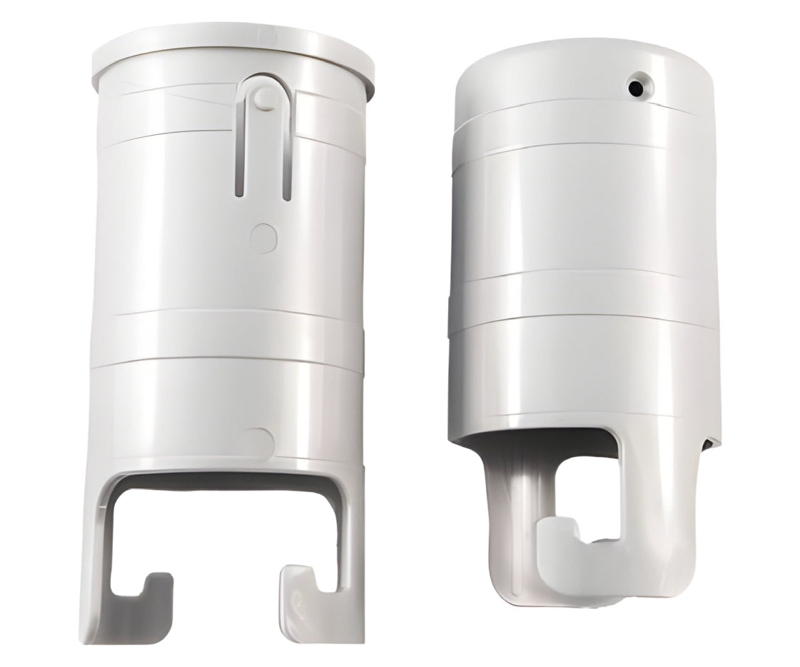 Silver interlocking sleeve set for telescoping flagpole replacement by Atlantic Flag & Pole Inc.