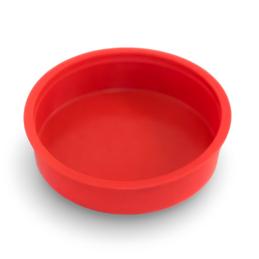 Red ground sleeve cap for flagpole, 3-inch hole, durable plastic, by Atlantic Flag & Pole Inc.