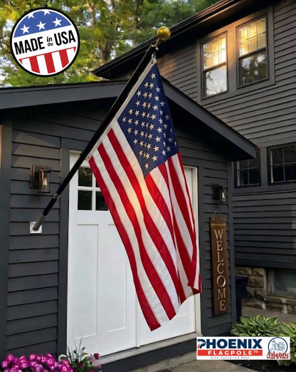 Phoenix 6FT Commercial Aluminum Outrigger Flag Pole Set USA Flag - American-made flagpole accessory by Atlantic Flag & Pole