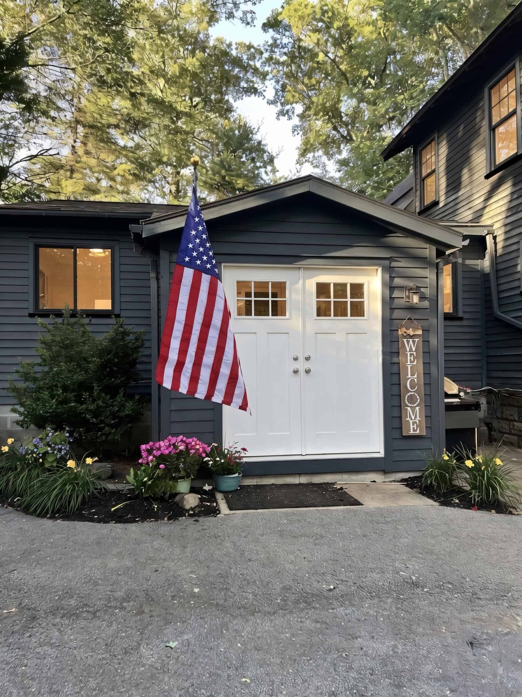 Phoenix 6FT Commercial Aluminum Outrigger Flag Pole Set USA Flag - American-made flagpole accessory by Atlantic Flag & Pole