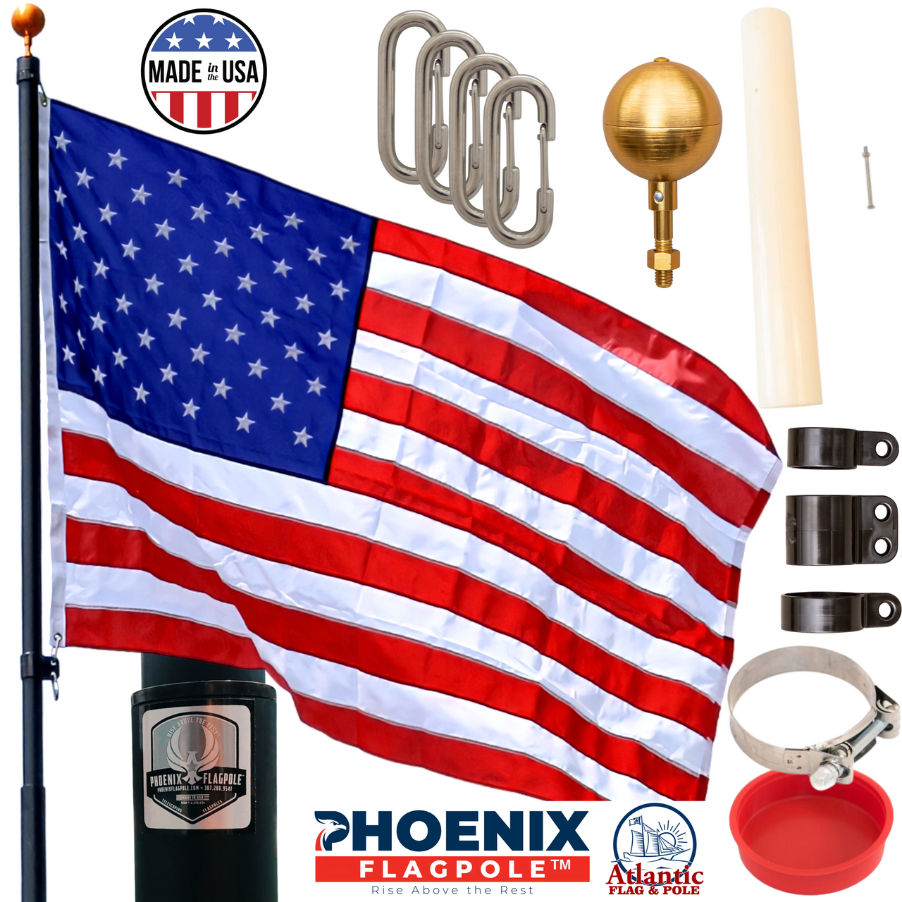 Phoenix Telescoping Flagpole Veteran's Day Bundle