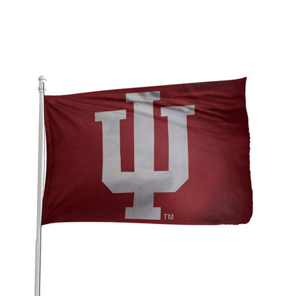 Red Indiana Hoosiers 3x5 flag with logo, officially licensed NCAA, by Atlantic Flag & Pole Inc.